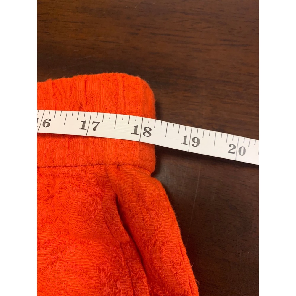 J.Crew Orange Paisley Jacquard Pull On Shorts 14 Elastic‎ Waist Pocket - Picture 5 of 10